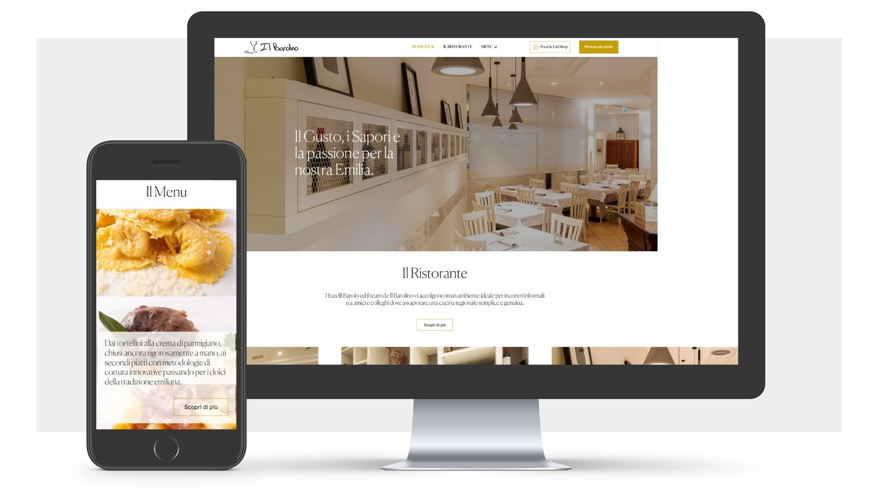 Il Barolino ristorante carpi sito web home page dinamica con recensioni