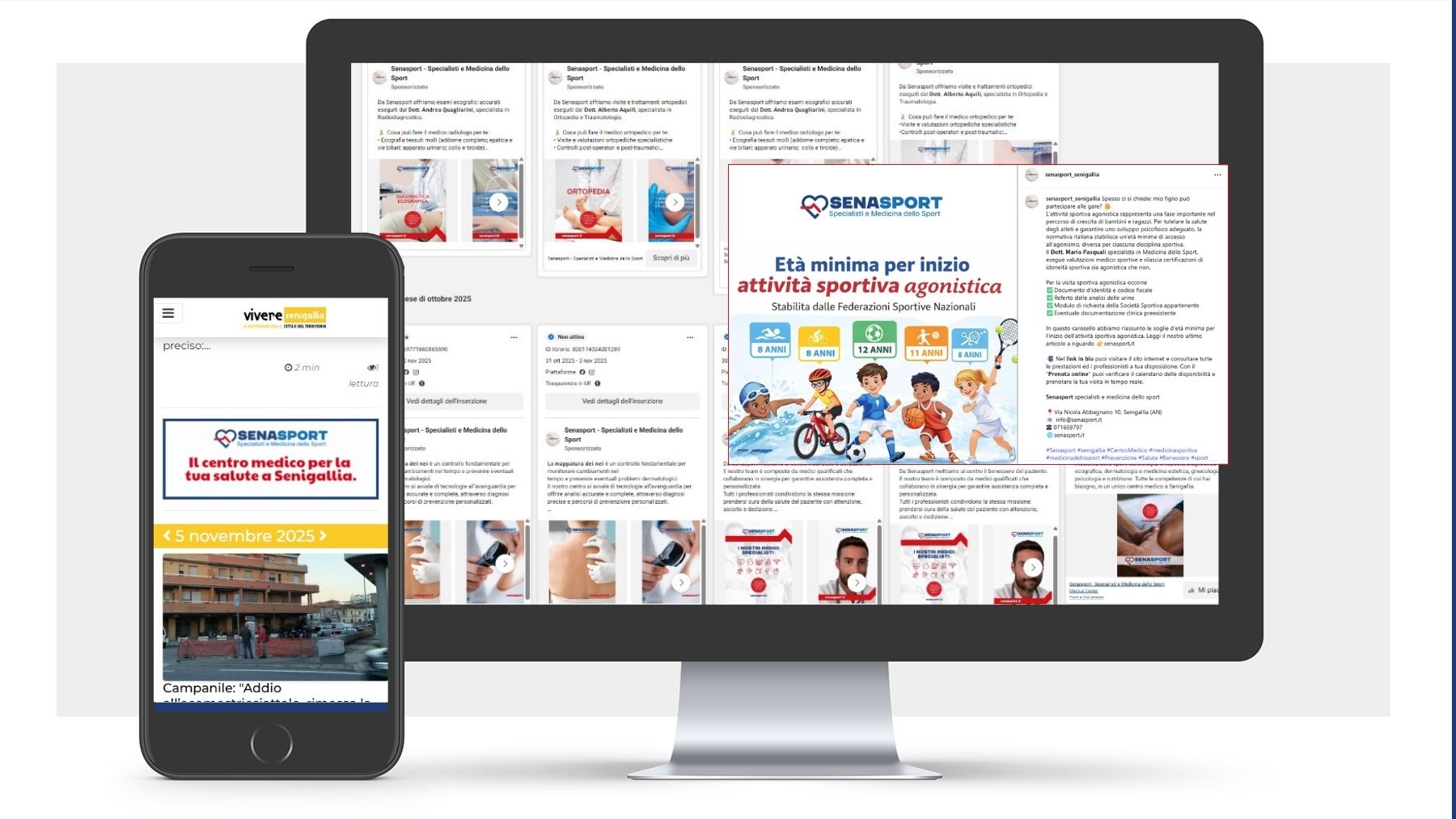 Campagne Google Ads e social media marketing per Senasport